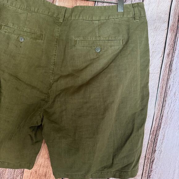 Flint and Tinder Shorts Cotton Linen Blend Green Size 36 Summer Classic Preppy - Picture 6 of 9